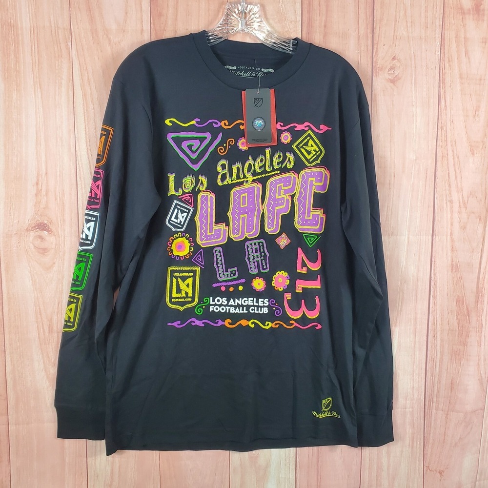 Mitchell & Ness‎ MLS Papel Picado Mens T-Shirt M Black Los Angeles Football Club
